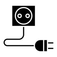 plug glyph-pictogram vector