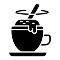 koffie menging glyph icoon vector