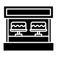 cakes vitrine glyph icoon vector