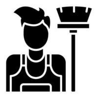 schoonmaak Mens glyph icoon vector