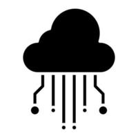 glyph-pictogram voor cloud computing vector