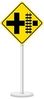geel verkeerswaarschuwingsbord op witte achtergrond vector