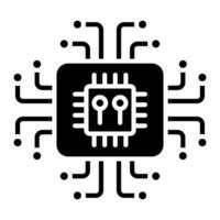 processor glyph-pictogram vector