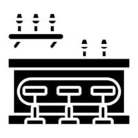 bar teller glyph icoon vector