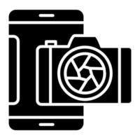 glyph-pictogram voor smartphonecamera vector