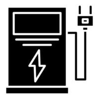 elektrische auto station glyph icon vector