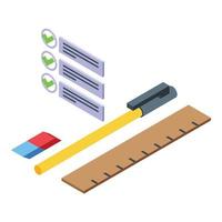 school- gereedschap icoon isometrische vector. schrijfbehoeften potlood vector