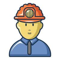 mannetje mijnwerker icoon, tekenfilm stijl vector