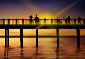 Prachtige Sunset Boardwalk vector