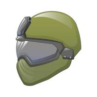 tactisch helm icoon, tekenfilm stijl vector