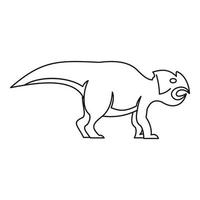 ceratopsians dinosaurus icoon, schets stijl vector