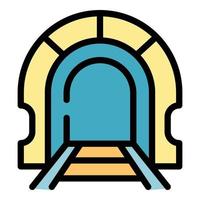 stad tunnel icoon kleur schets vector