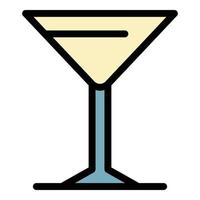 martini glas icoon kleur schets vector