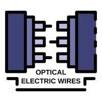 optisch elektrisch draden icoon kleur schets vector