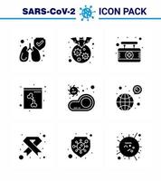 corona virus het voorkomen covid19 tips naar vermijden letsel 9 solide glyph zwart icoon voor presentatie vlees bacterie bord x-ray bot virale coronavirus 2019november ziekte vector ontwerp elementen