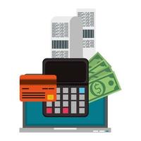 samenstelling van online winkelen en betalingstechnologie vector