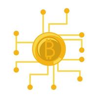 bitcoin cryptocurrency en digitaal geld pictogram vector