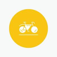 fiets beweging wandelen sport wit glyph icoon vector