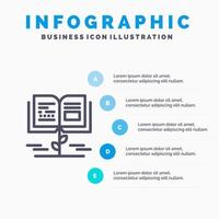 groei kennis groei kennis onderwijs blauw infographics sjabloon 5 stappen vector lijn icoon sjabloon