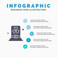 kostuum dag groen hoed Patrick solide icoon infographics 5 stappen presentatie achtergrond vector