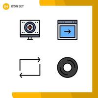 voorraad vector icoon pak van 4 lijn tekens en symbolen voor liefdadigheid pijl medisch browser herhaling bewerkbare vector ontwerp elementen
