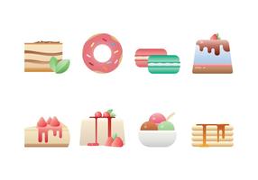 Delicious Dessert Icon Set vector