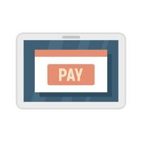 tablet betalen digitaal portemonnee icoon vlak geïsoleerd vector