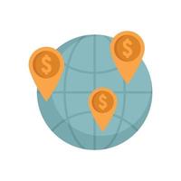 globaal crowdfunding icoon vlak geïsoleerd vector
