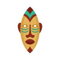 Afrikaanse masker icoon vlak geïsoleerd vector