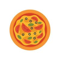 vers tomaat pizza icoon vlak geïsoleerd vector