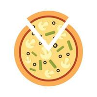 paddestoel pizza icoon vlak geïsoleerd vector