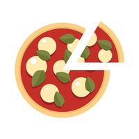 tomaat Mozzarella pizza icoon vlak geïsoleerd vector