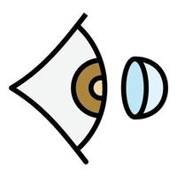 contact lens en oog icoon kleur schets vector