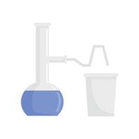 pijp fles glas laboratorium icoon vlak geïsoleerd vector