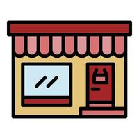 kruidenier straat winkel icoon kleur schets vector