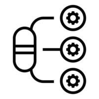 medisch capsule icoon schets vector. apotheek pil vector