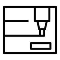 metaalwerk cnc machine icoon schets vector. staal fabriek vector