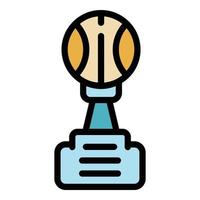 basketbal trofee icoon kleur schets vector