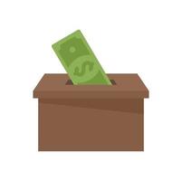 geld doos bijdrage icoon vlak geïsoleerd vector