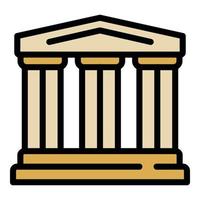 Grieks tempel icoon kleur schets vector