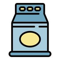 huiselijk wasmiddel pakket icoon kleur schets vector