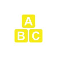 eps10 geel vector abc blok brieven solide kunst icoon geïsoleerd Aan wit achtergrond. abc kubussen kind onderwijs symbool in een gemakkelijk vlak modieus modern stijl voor uw website ontwerp, logo, en mobiel app