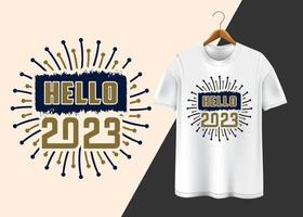 gelukkig nieuwjaar 2023 typografie t-shirtontwerp vector