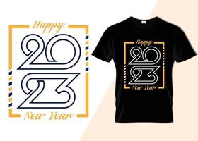 gelukkig nieuwjaar 2023 typografie t-shirtontwerp vector