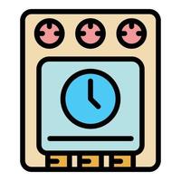 timer oven icoon kleur schets vector