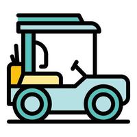golf auto icoon kleur schets vector