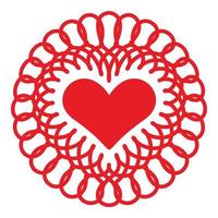 borduurwerk hart icoon, gemakkelijk stijl vector