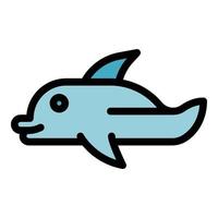 dolfijn speelgoed- icoon kleur schets vector