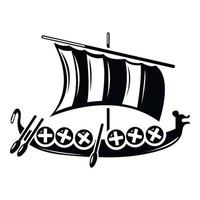 viking schip icoon, gemakkelijk stijl vector