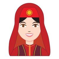 Turk vrouw in traditioneel kostuum icoon vector
